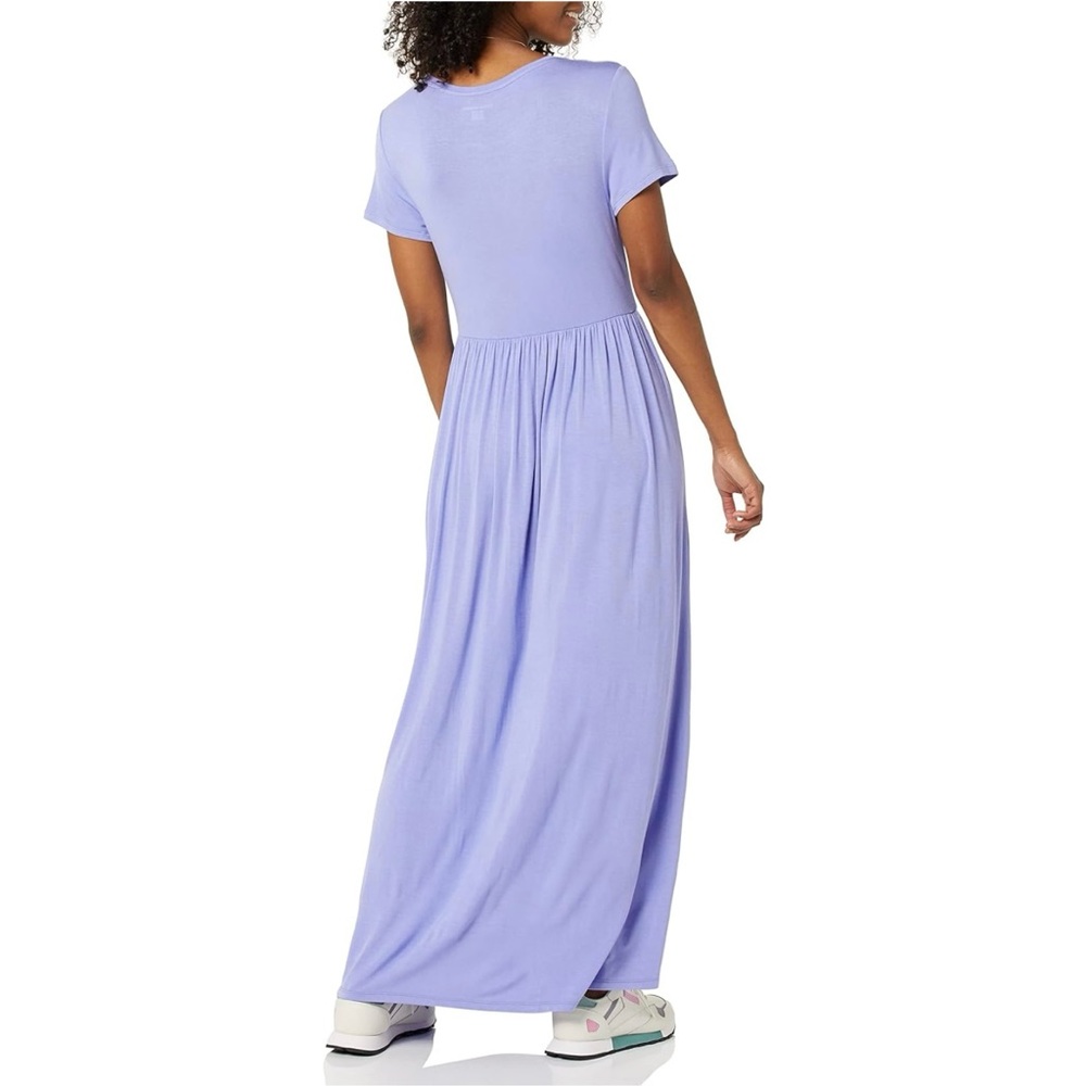 New Short-Sleeve Waisted Maxi Dress - Picture 3 of 6